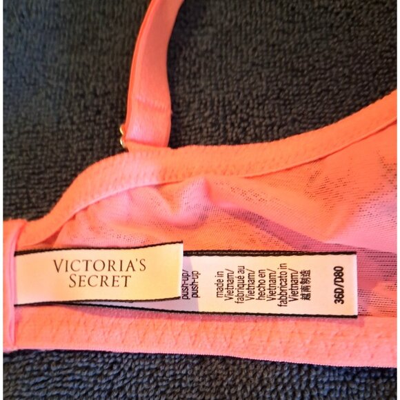 Victoria's Secret Dream Angels Bright Pink Lace Padded Push-Up Bra 36D - Picture 5 of 5